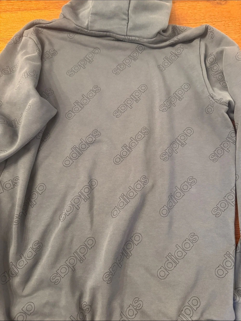 adidas Slate Blue Crewneck Hoodie with White Logo